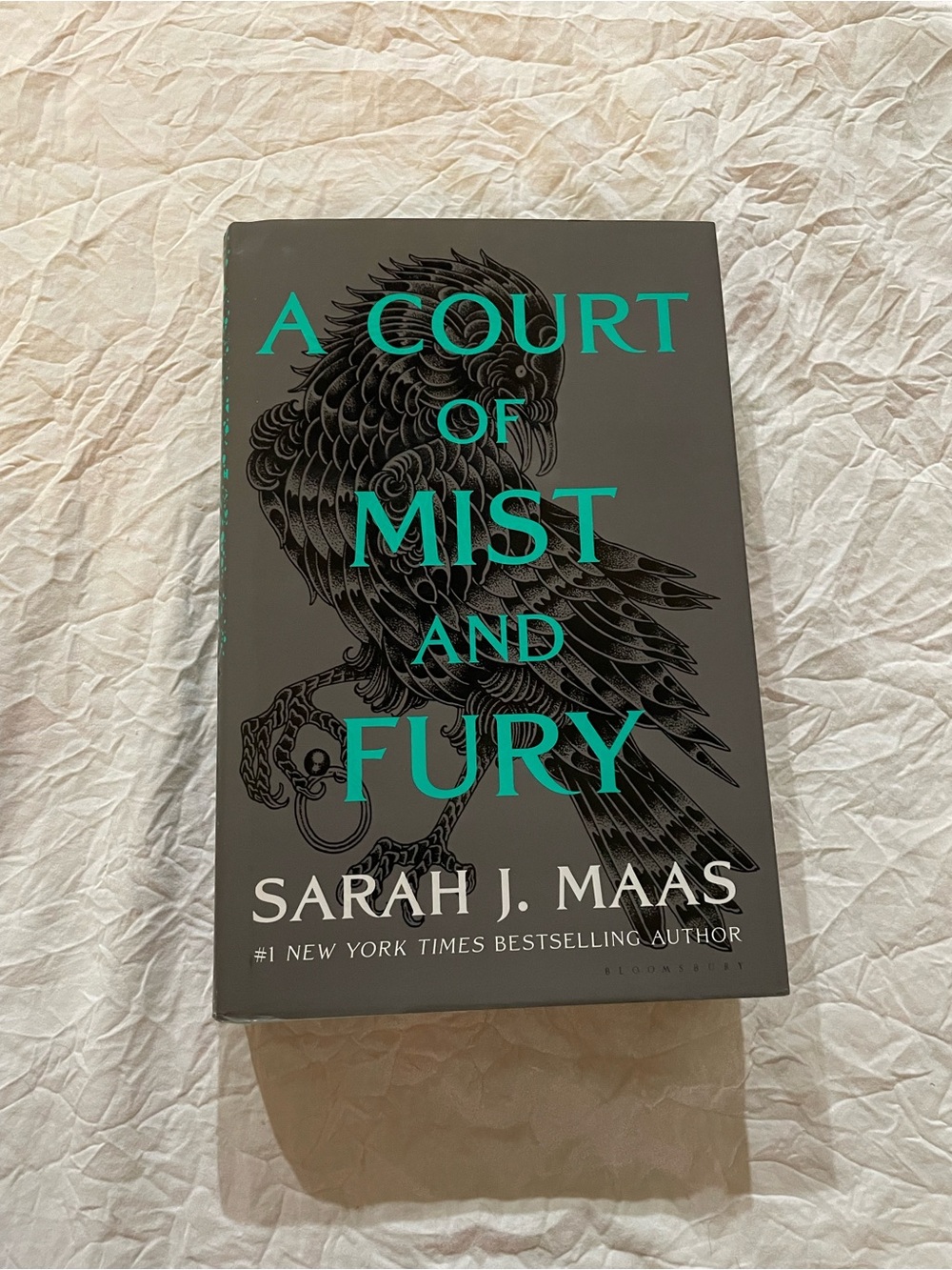A Court of Mist and Fury Hardcover by Sarah J. Maas - Teal on Gray